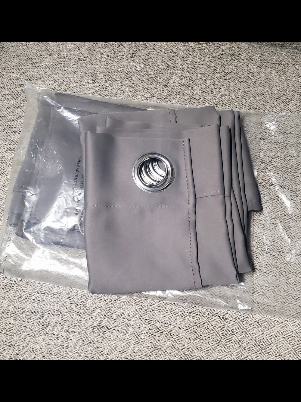 Gray Blackout Grommet Curtain Panel Eyelet Modern Window Treatment Neutral Decor